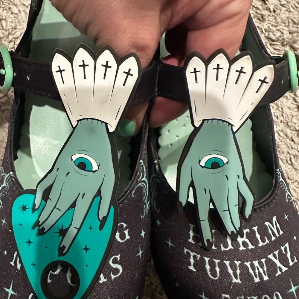 Hot Chocolate Design Ouija Mary Jane Heels Size 36 size 6.5 Spooky Goth Shoes - Picture 5 of 11